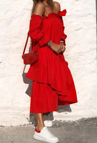 strapless open back dress Izabella Red A-line Maxi Dress with Open Back by Arti Gogna