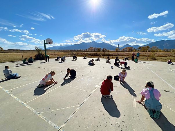 sidewalk chalk outside