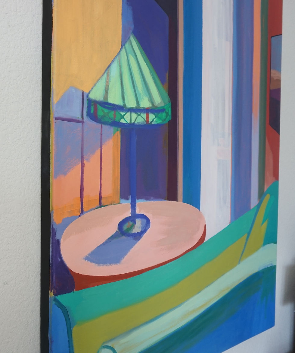 Thumbnail: A side view of "Corner of a Room" painting by Patty Rodgers.