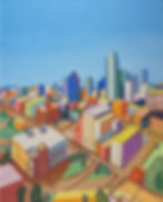 Aerial view painting of Dallas.