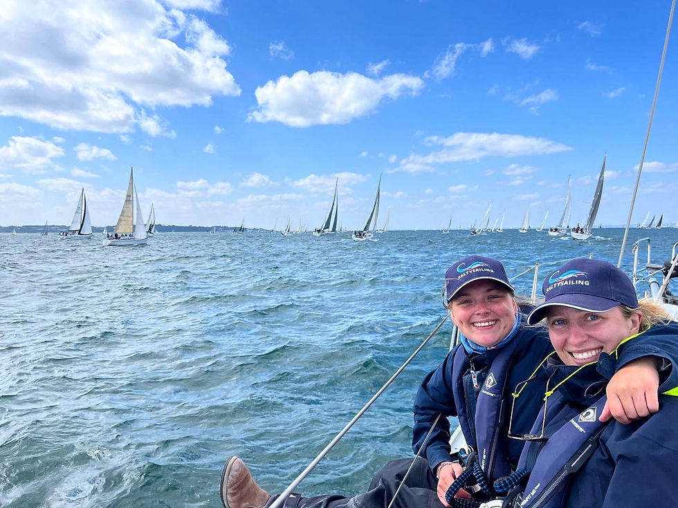 Two women on yacht