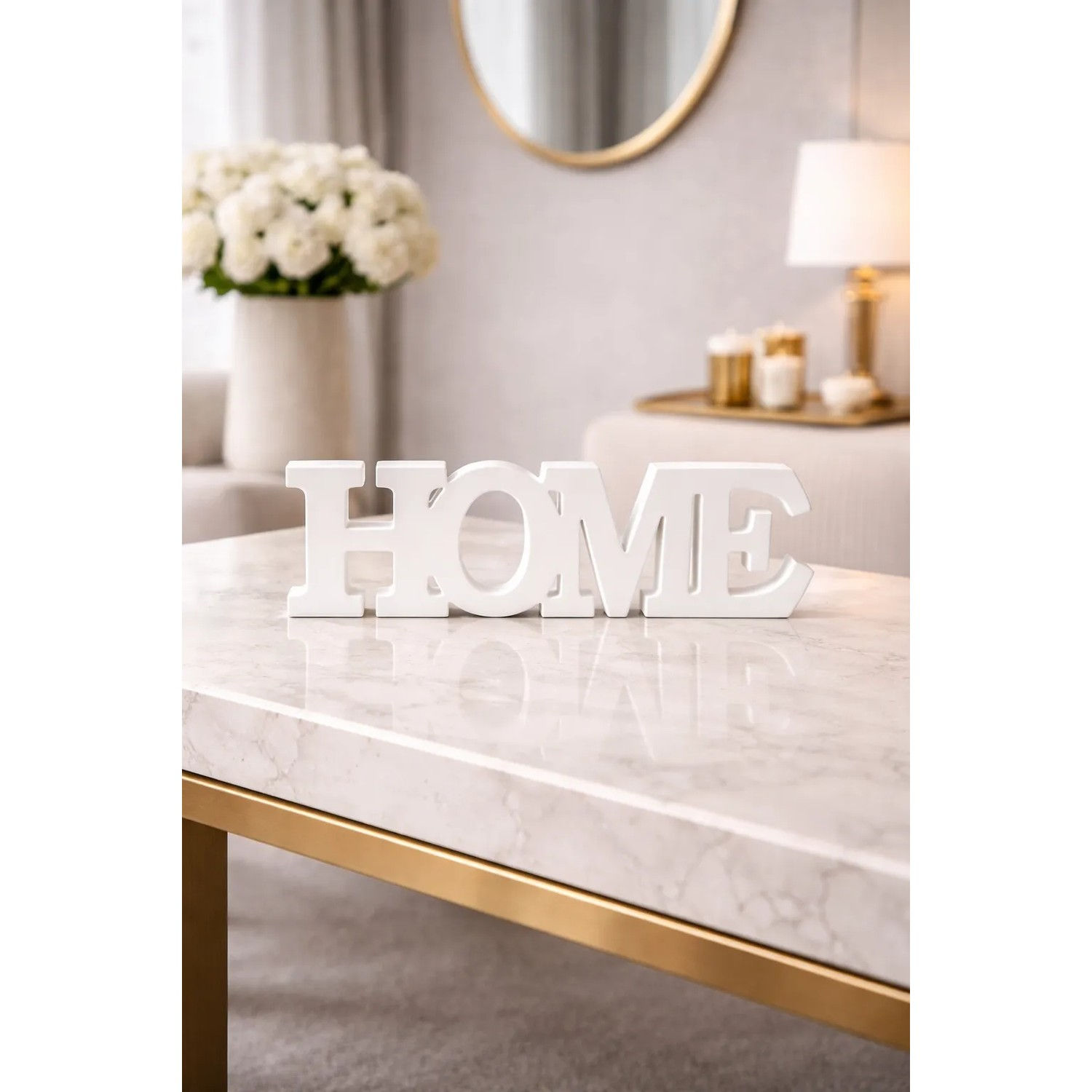 Dekoratif Home Yazısı – Modern Masaüstü Salon ve Raf Aksesuarı