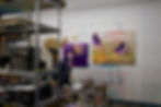 The artist takes a video call to consult for a local nonprofit organization.