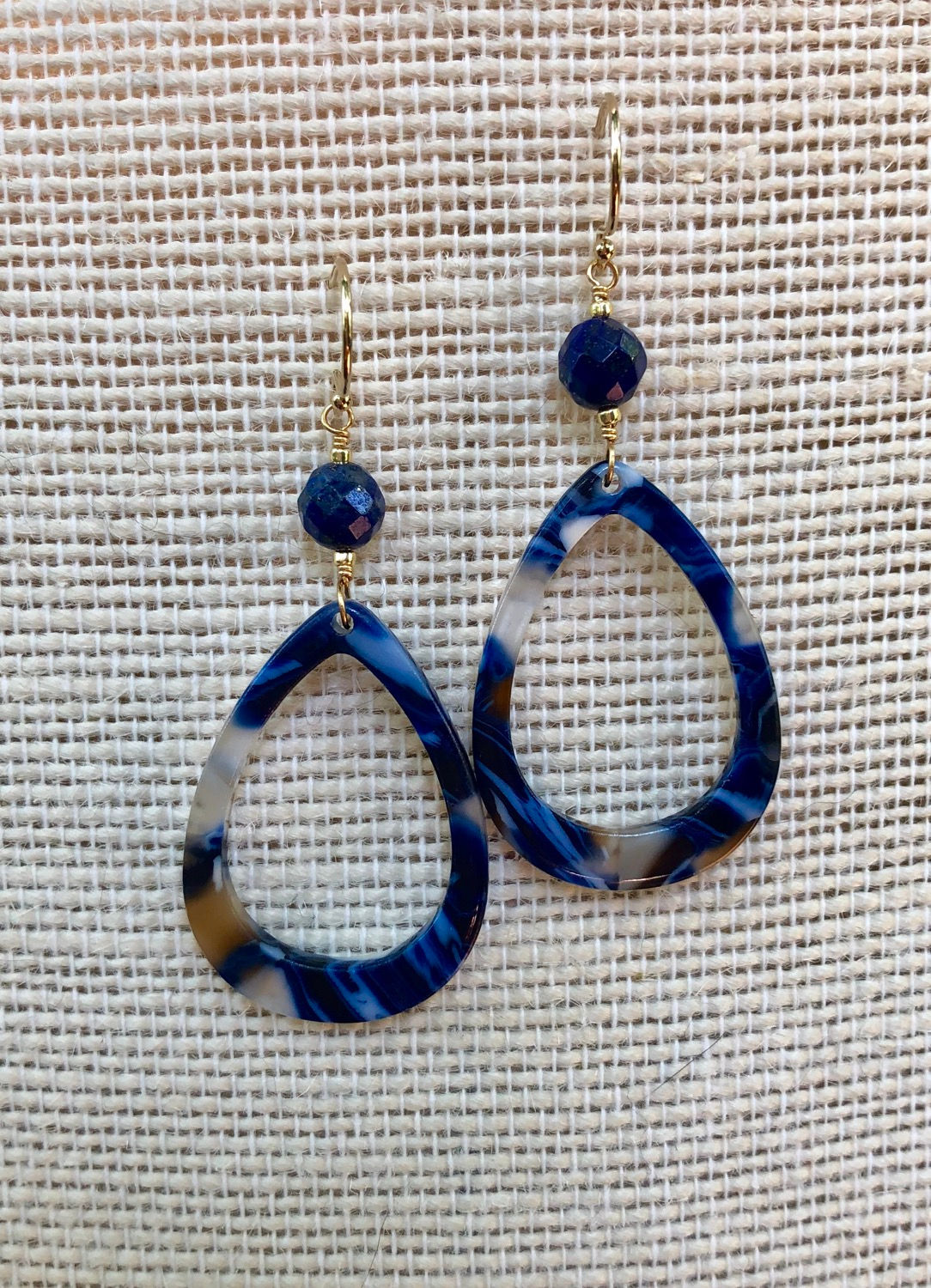 Lapis and Drop Earrings 