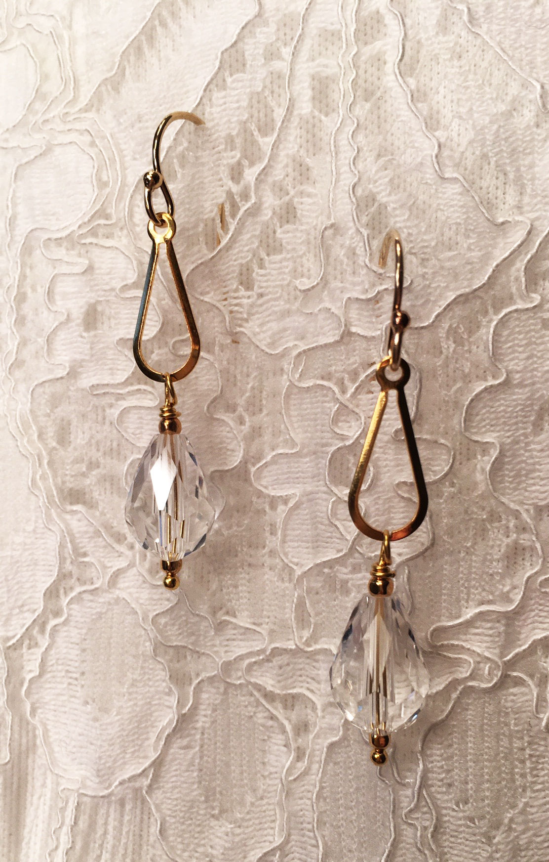 Crystal Teardrop Open Drop Earrings