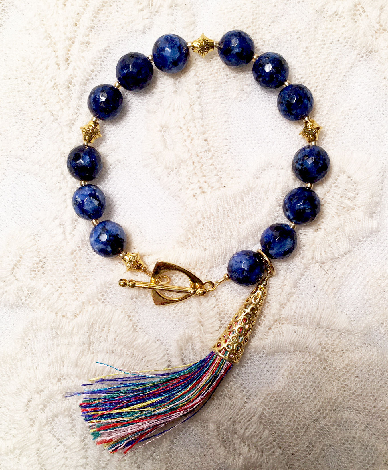 Navy Blue Tassel Bracelet