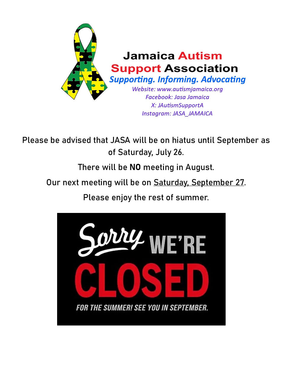 Hiatus Notice 2025