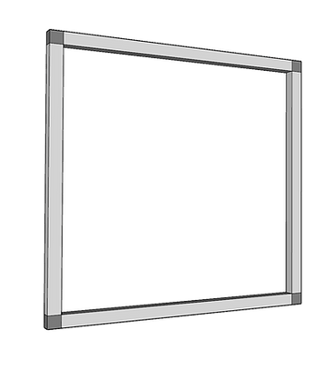 Châssis métallique en barres d'aluminium carrées de section 20 cm, offrant une structure robuste et durable pour diverses app