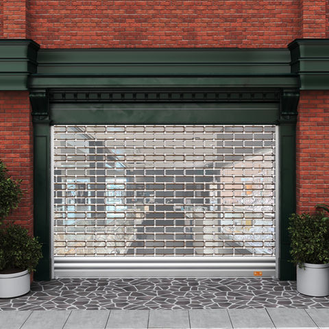 alt="Lame en polycarbonate transparent pour rideau métallique de vitrine"