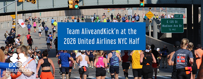 Team AliveandKick’n at the 2026 United Airlines NYC Half (2.5 x 1.5 in).png