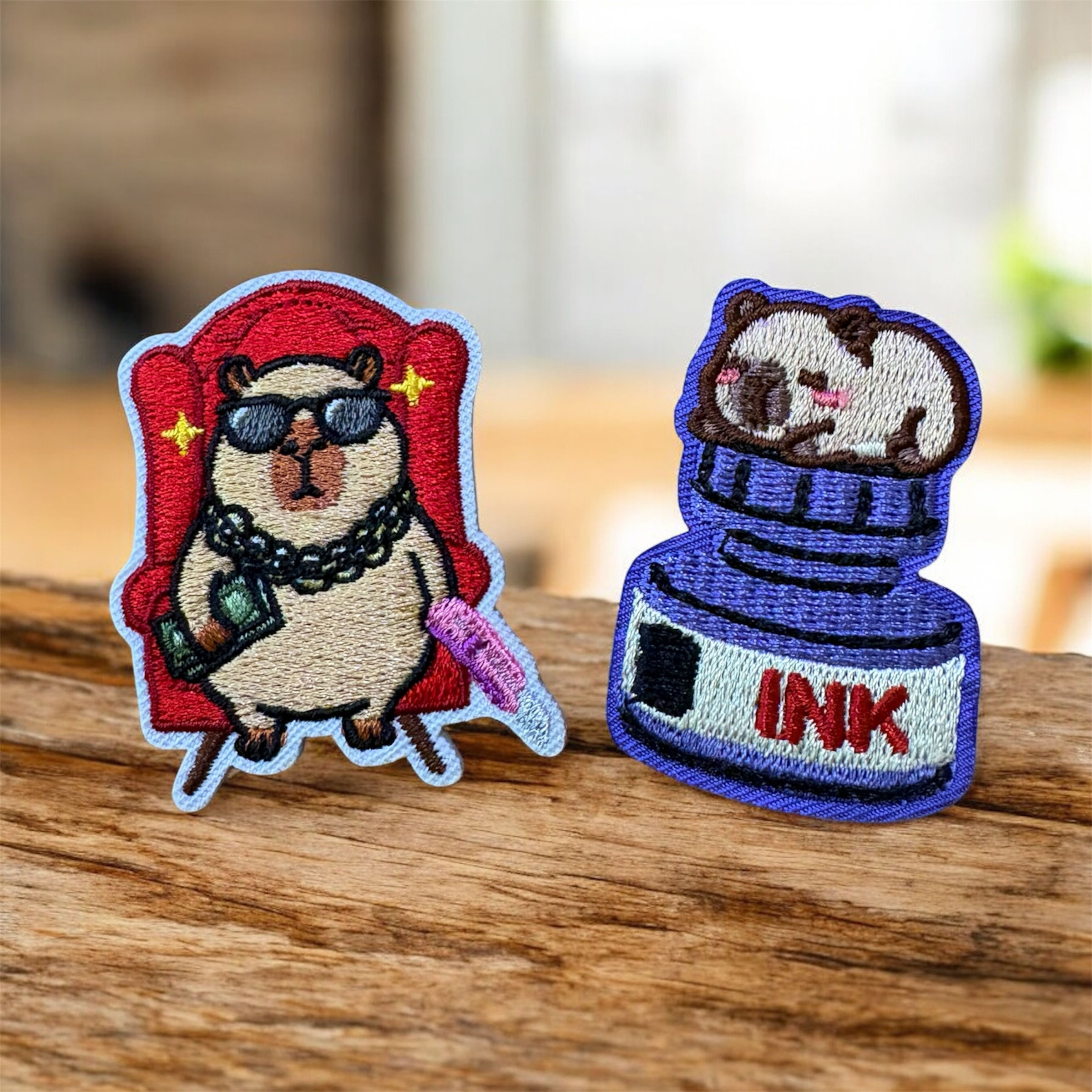 Capybara embroidery Pin