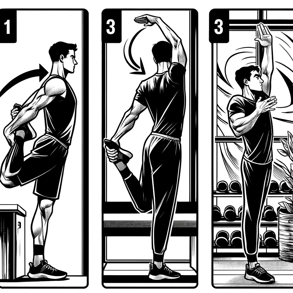 Man is doing stretches