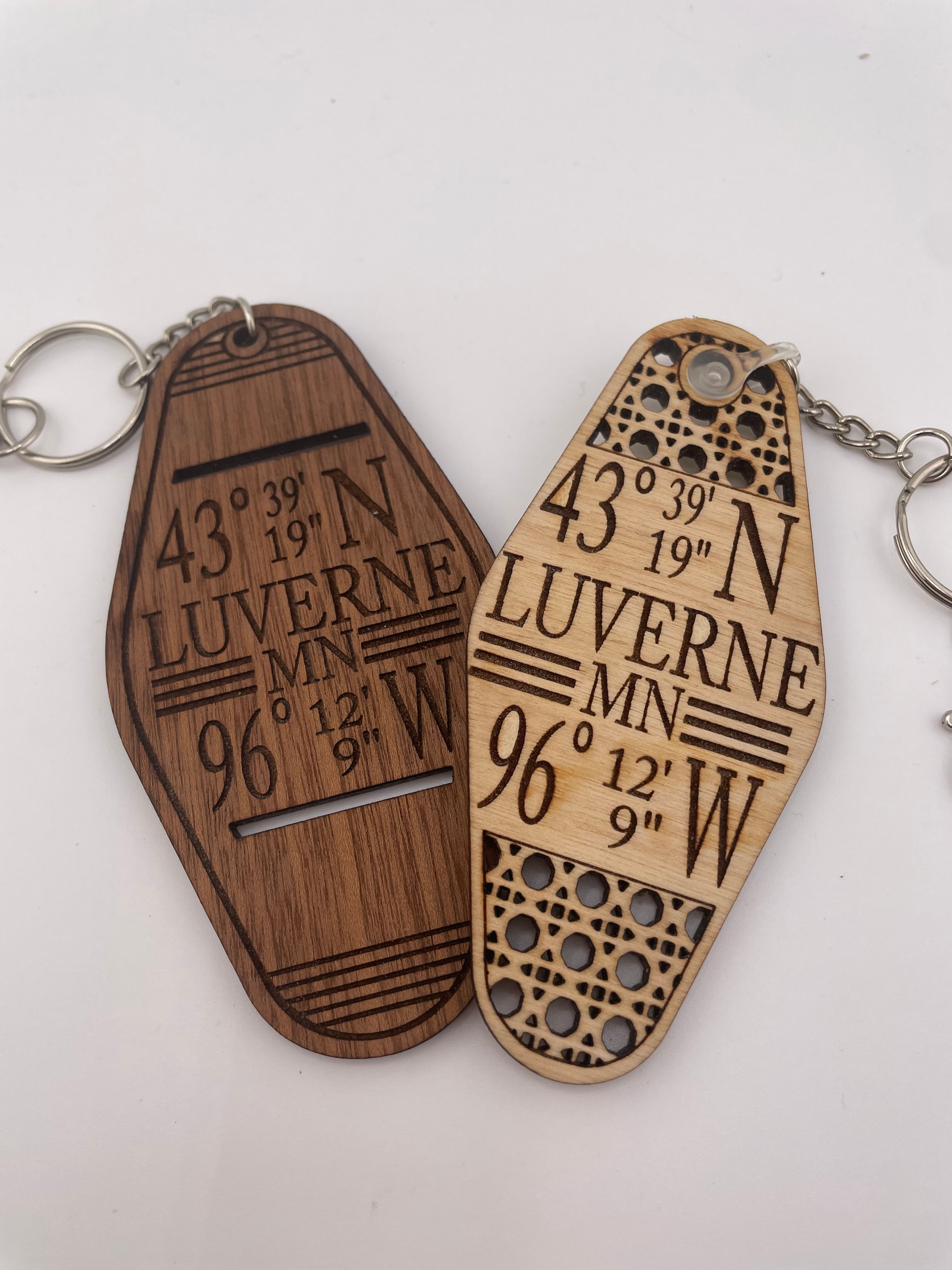 Luverne MN Retro Hotel Keychain