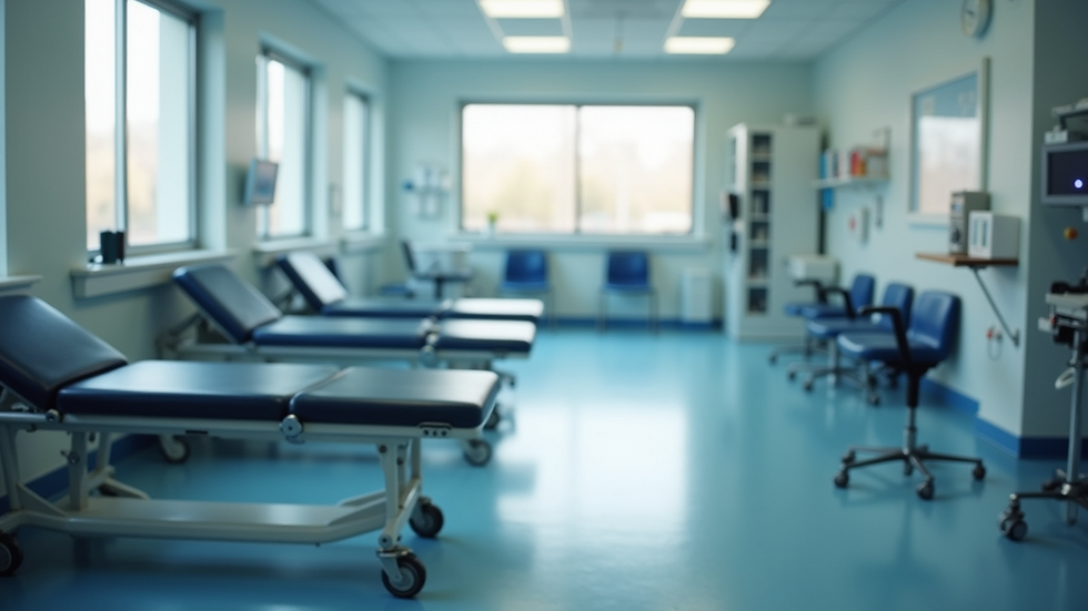 High angle view of orthopedic rehabilitation equipment