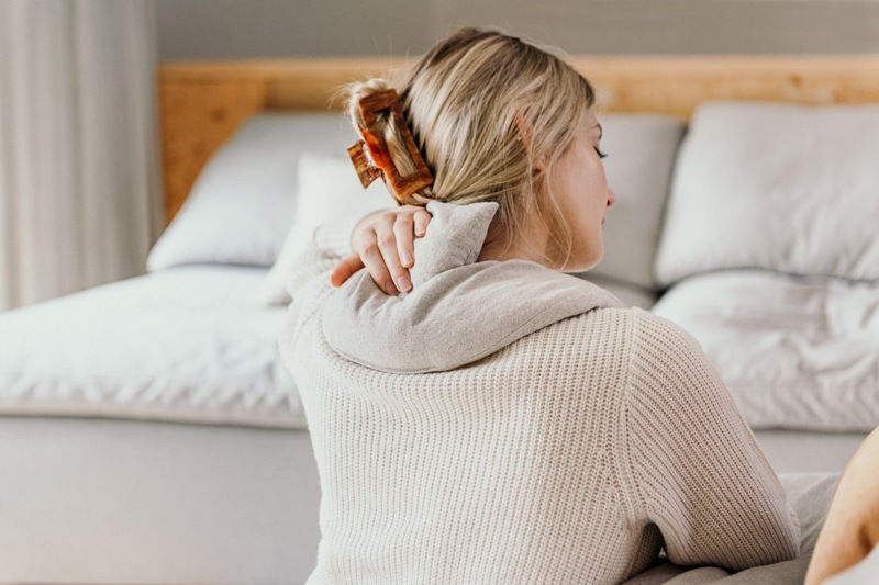 Miniature : Coussin chauffant pour épaules | Coton biologique gris