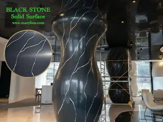 The Technical Mastery Behind MaryFass Black Stone SolidSurface Columns