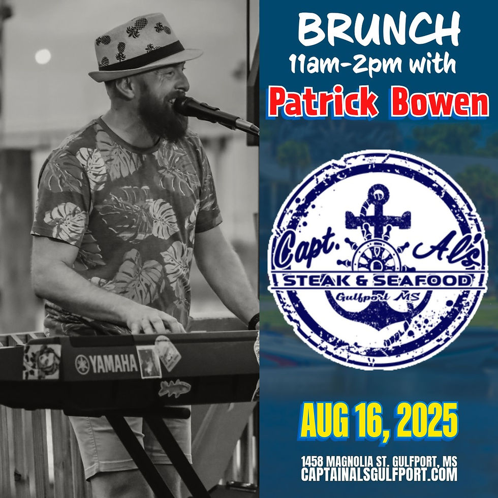 Live Music Brunch 11am-2pm with Patrick Bowen