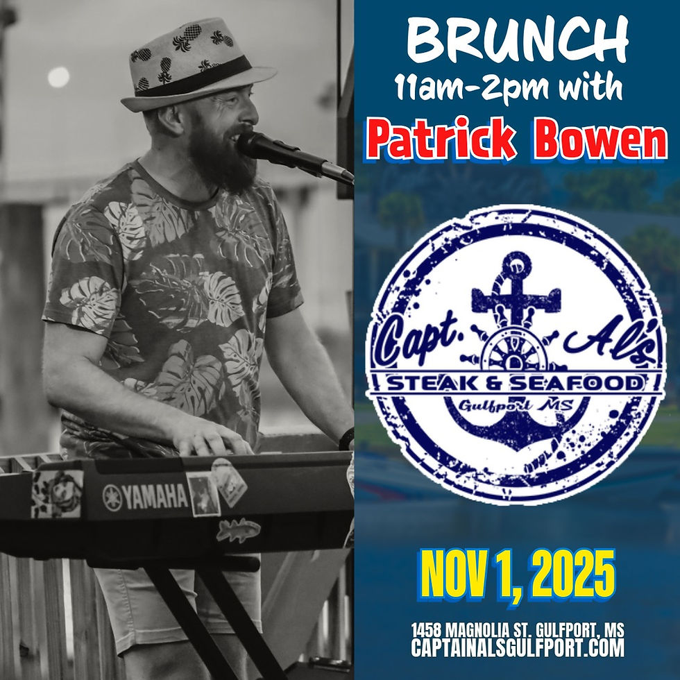 Live Music Brunch 11am-2pm with Patrick Bowen