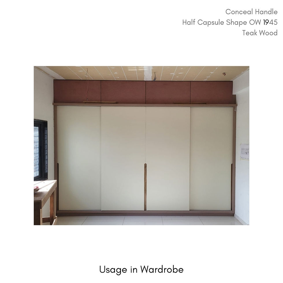 Thumbnail: Wooden conceal handle half capsule shape teak 1945