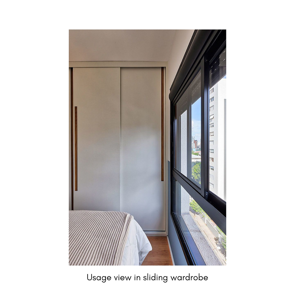 Thumbnail: White laminate sliding wardrobe sliding door handle | Wooden handle profile