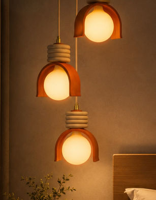Wooden hanging light