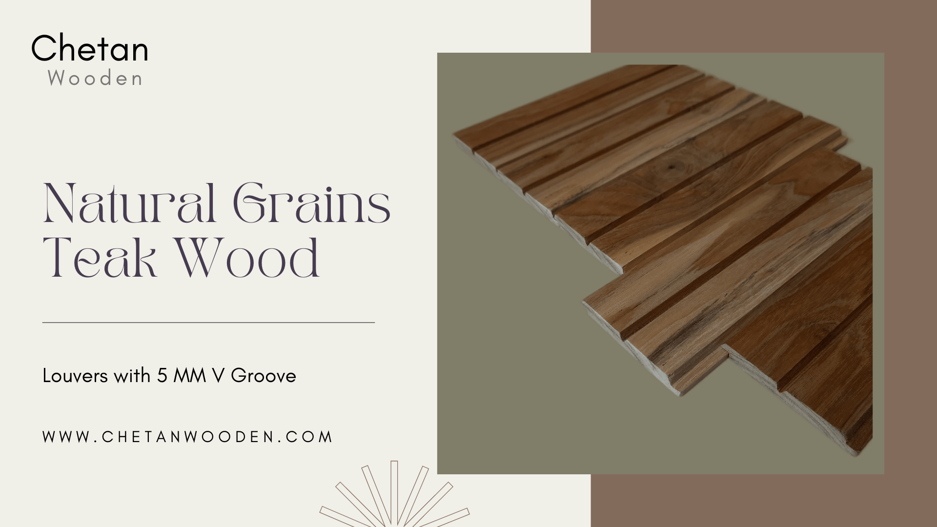 Louvers 5mm V Groove Teak Wood Chetanwooden