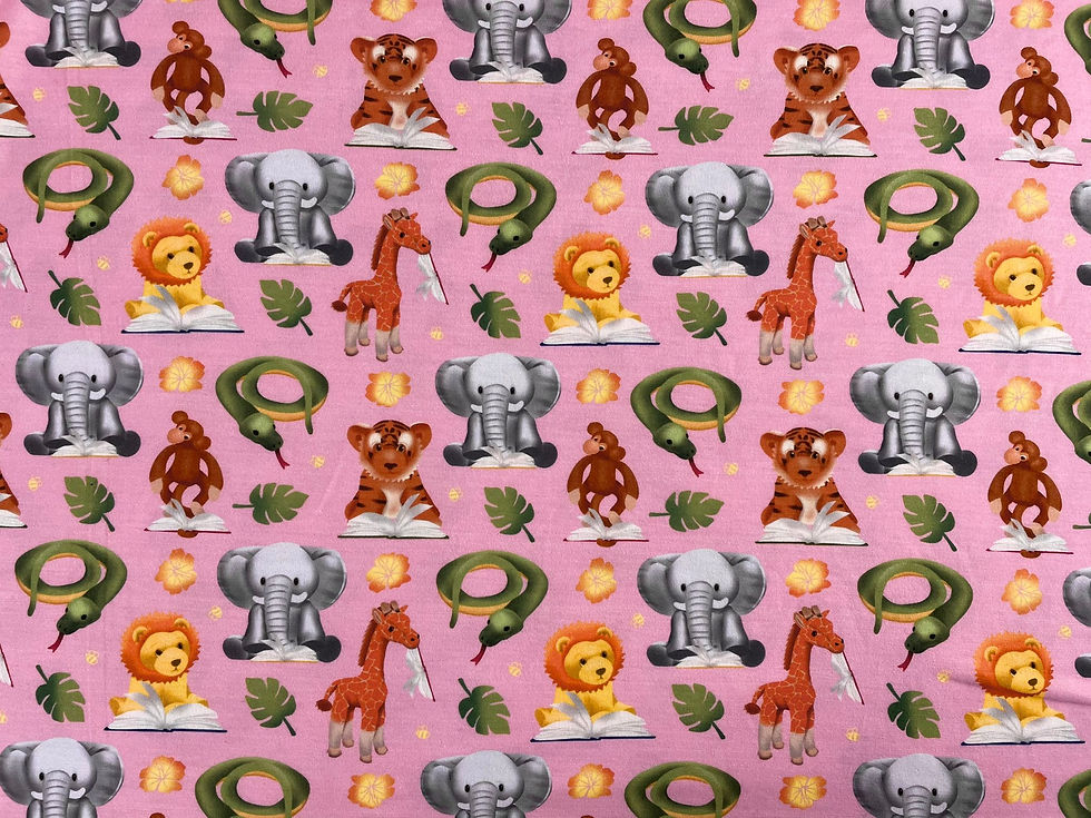 Thumbnail: EXCLUSIVE Animals Book Day (Pink) - Spun Polyester Jersey