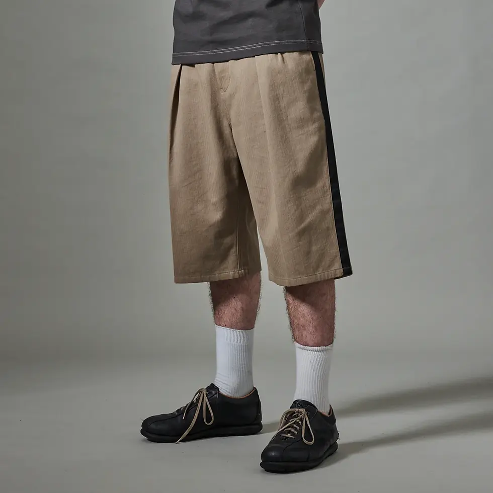 サムネイル： PASSPORT Herringbone Leagues Club Stripe Short Stone