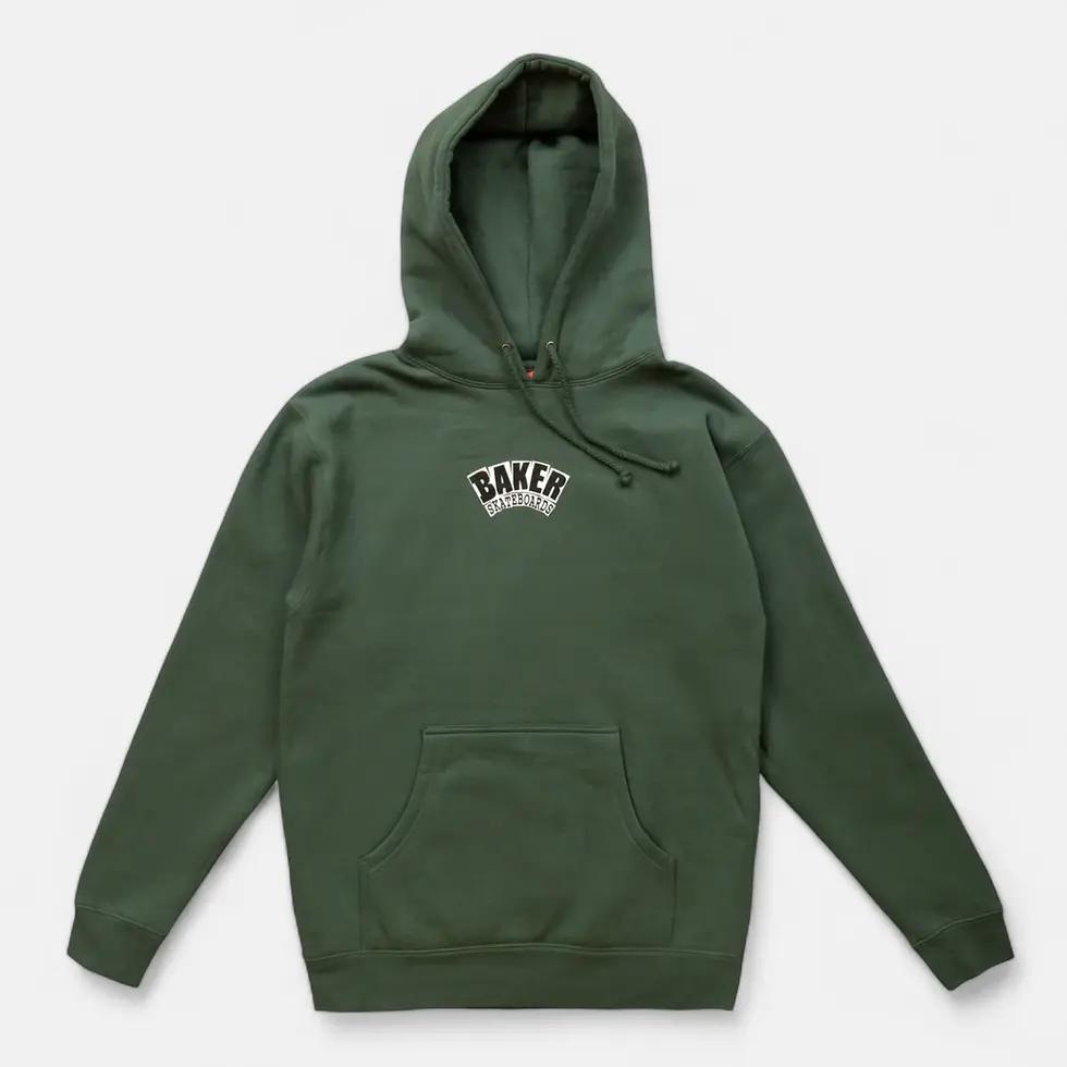 BAKER  Arch Logo Army Green Hoodie