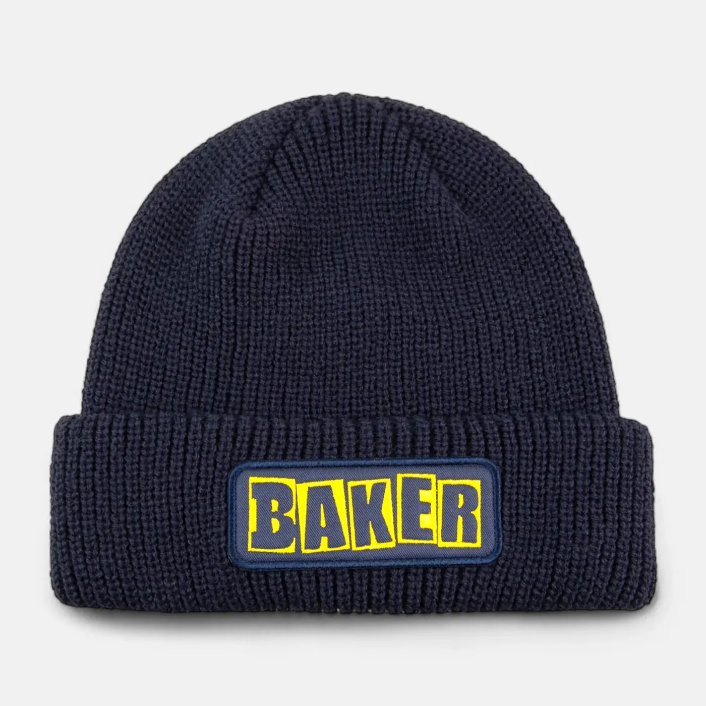 BAKER Brand Logo Navy/Yellow Beanie