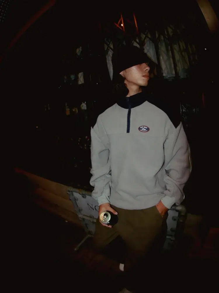 サムネイル： EAZY M!SS RETRO FLEECE HALF ZIP GREY