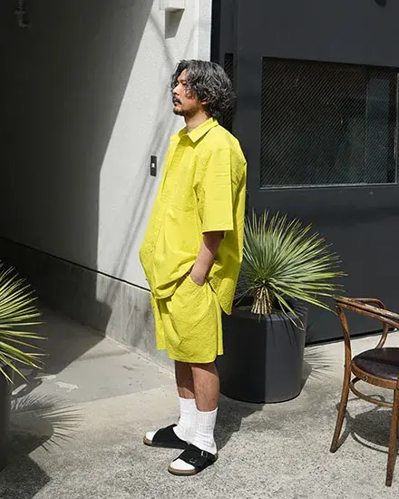 サムネイル： FAKIE STANCE Seersucker Shorts 25P4 YEL