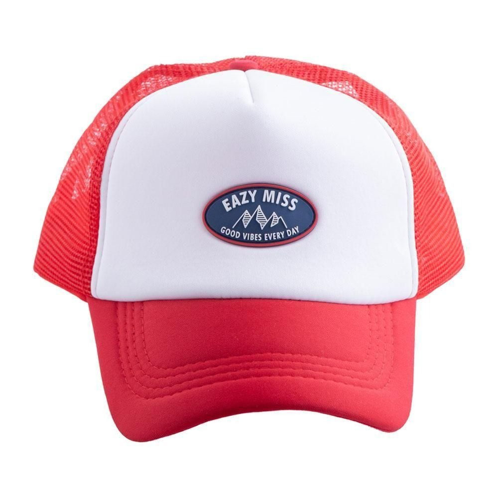 EAZY M!SS Good Vibes Mesh Trucker Cap Red
