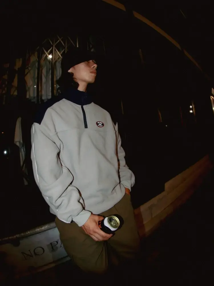 サムネイル： EAZY M!SS RETRO FLEECE HALF ZIP GREY