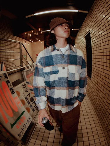 EAZY M!SS RETRO WOOL SHIRT BLUE | GRAVITY FUKUOKA