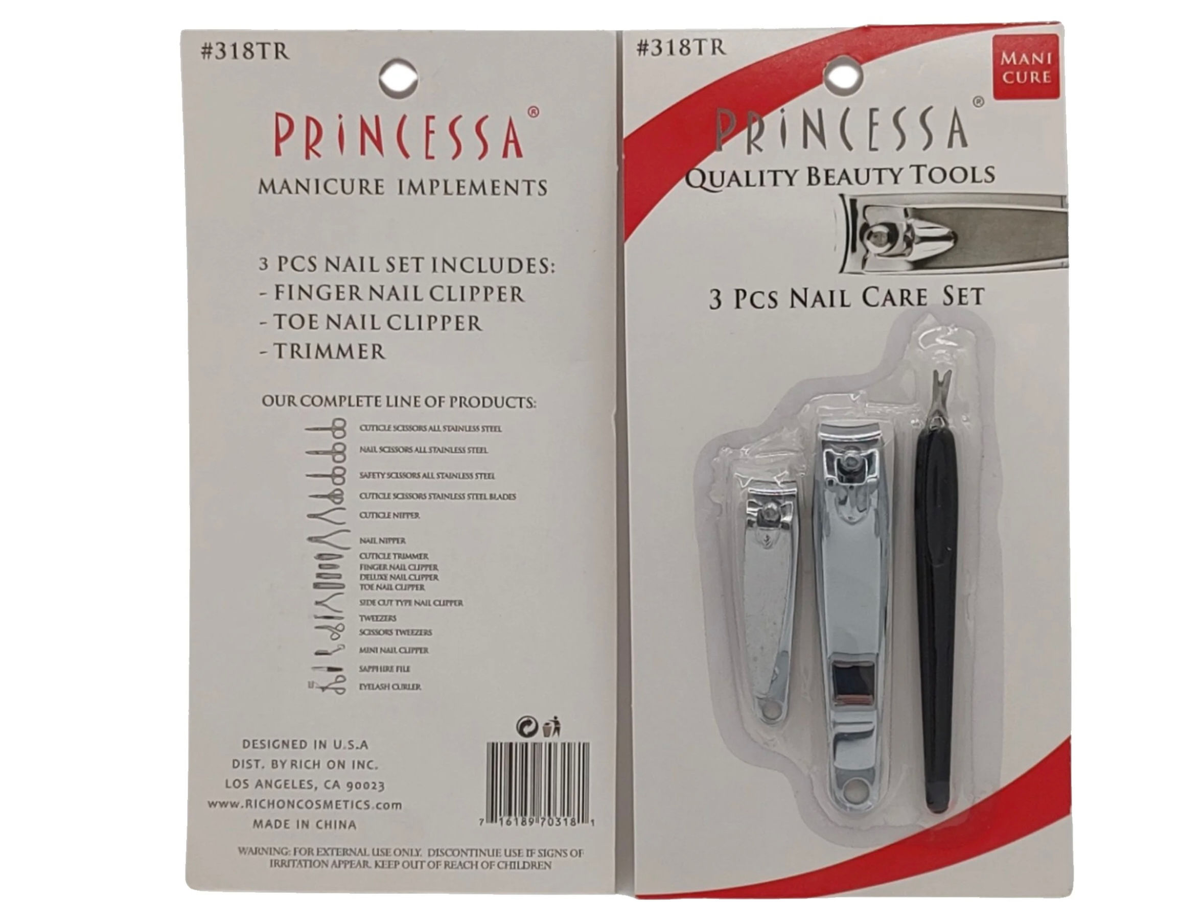 Princessa 2pc Nail Clipper & Cuticle Trimmer Set #318