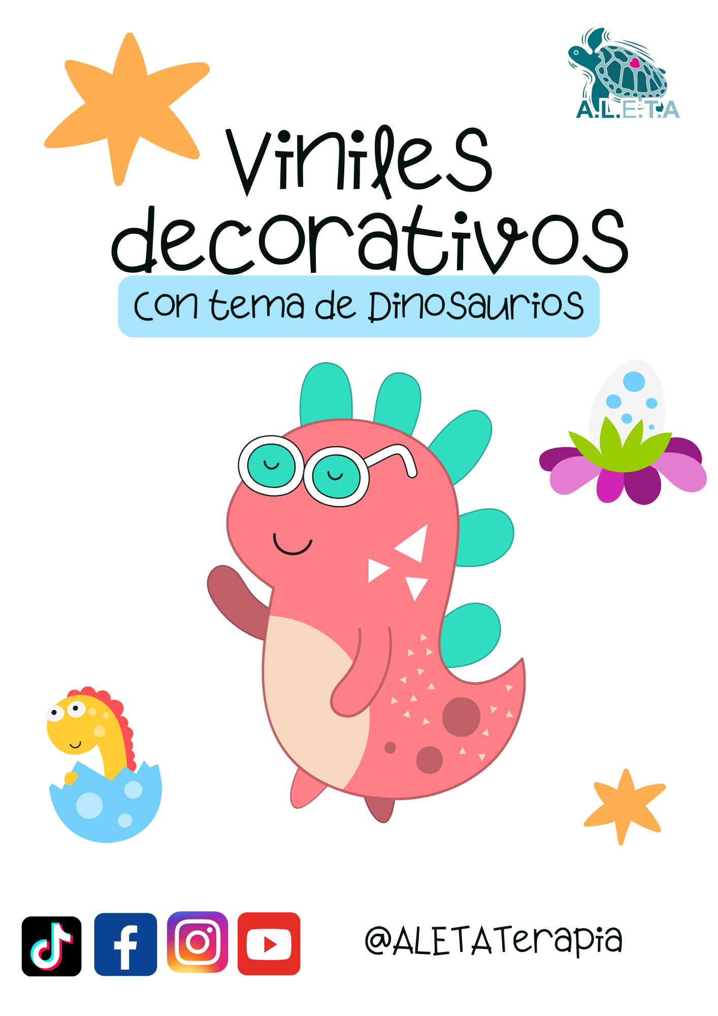 Vinilos decorativos para el cuarto de tu peque - Tema dinos