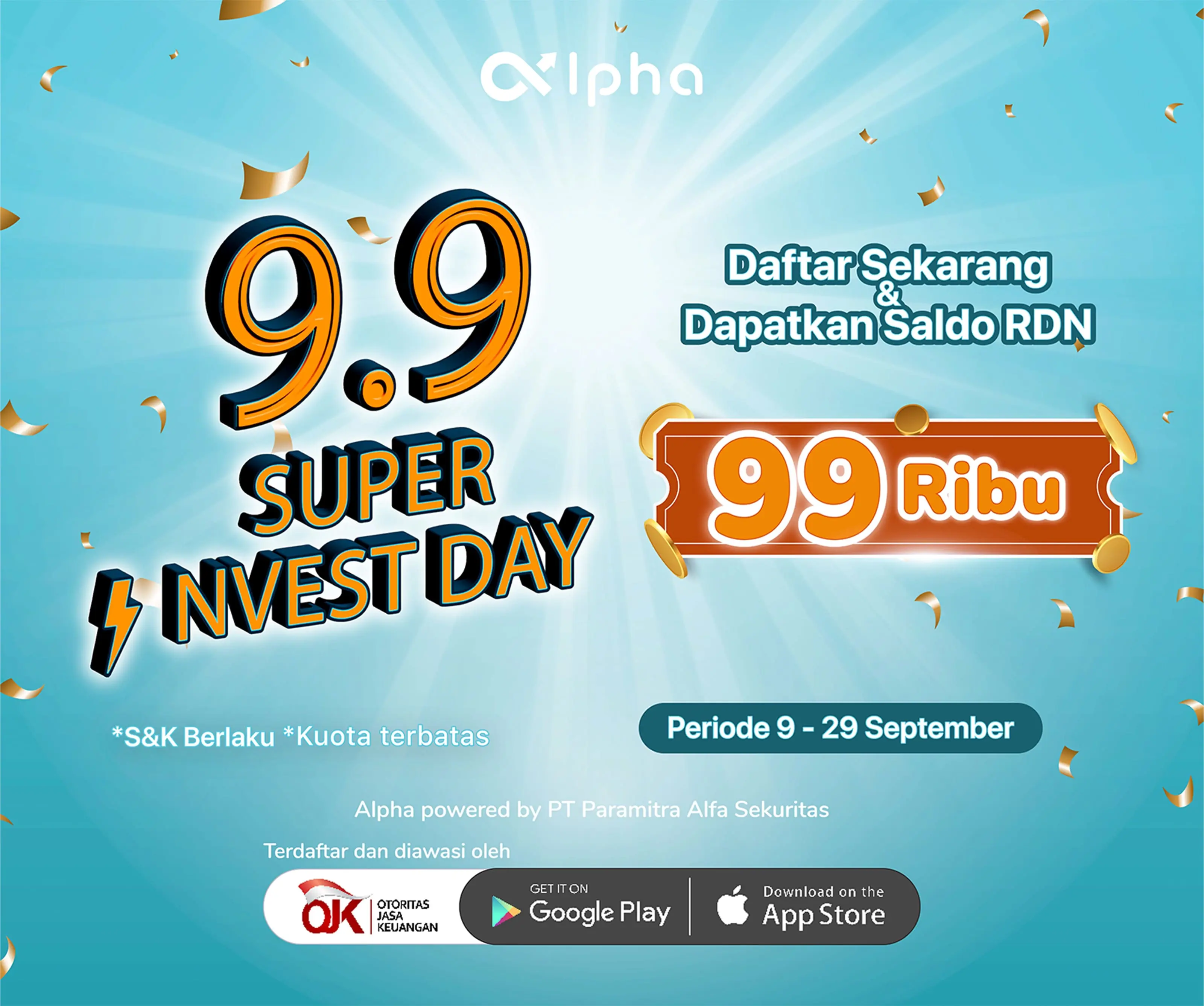 Saldo RDN Gratis Campaign Alpha Saham Invest Day 9.9