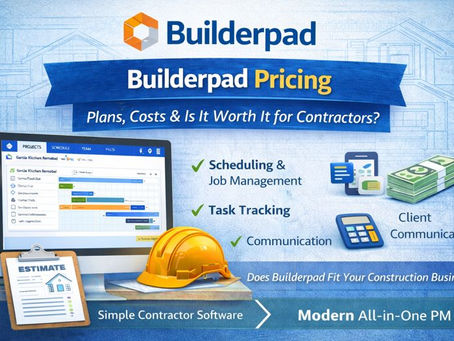 Builderpad pricing plans and construction management software cost for contractors