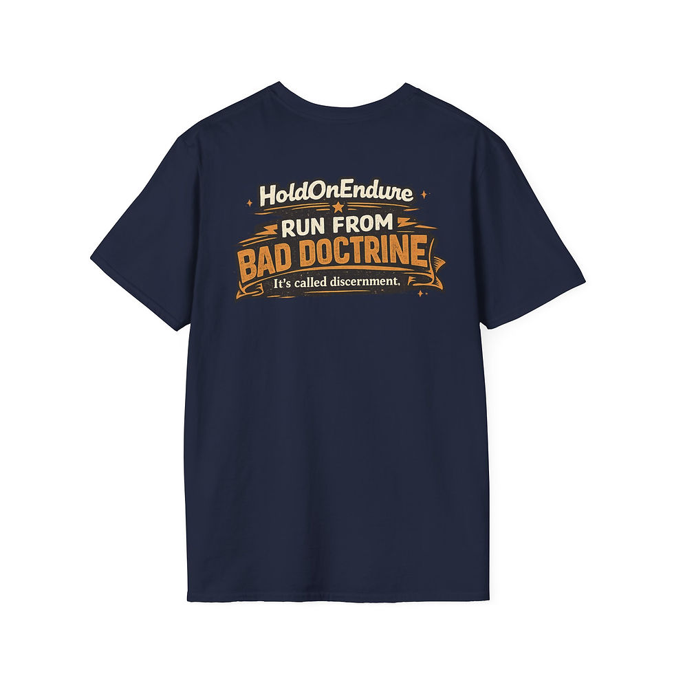 Thumbnail: T-Shirt — "My Cardio Is Running From Bad Doctrine" Christian Humor Tee