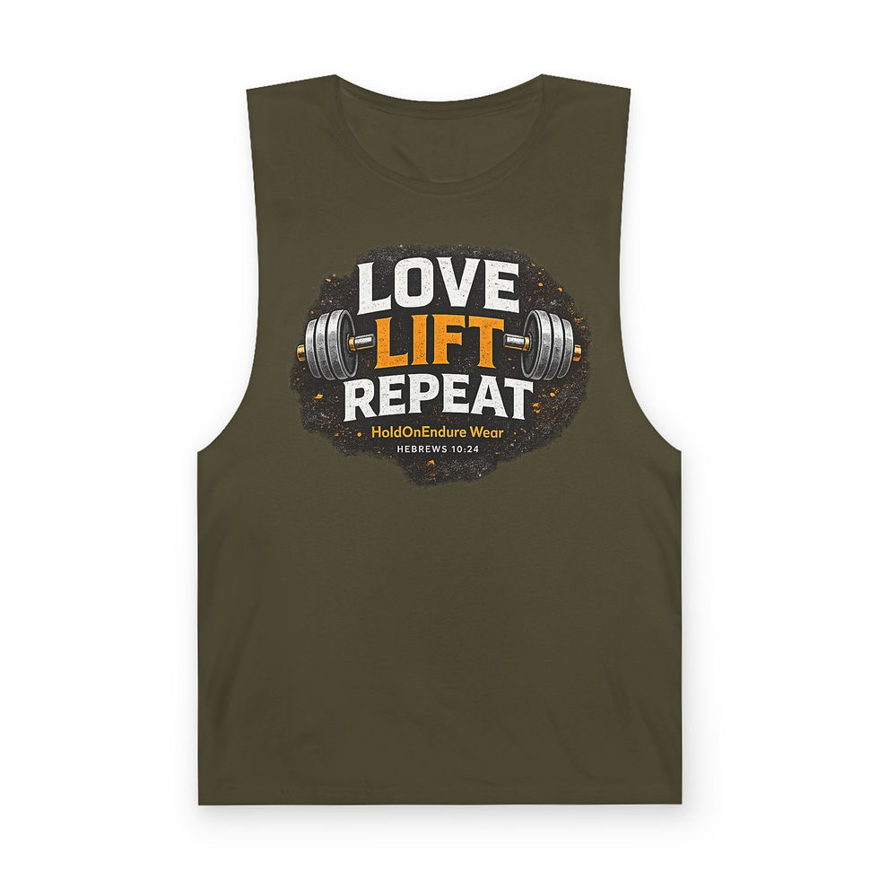 Thumbnail: Workout Tank — "Love Lift Repeat" Weightlifting Gym Tank Top
