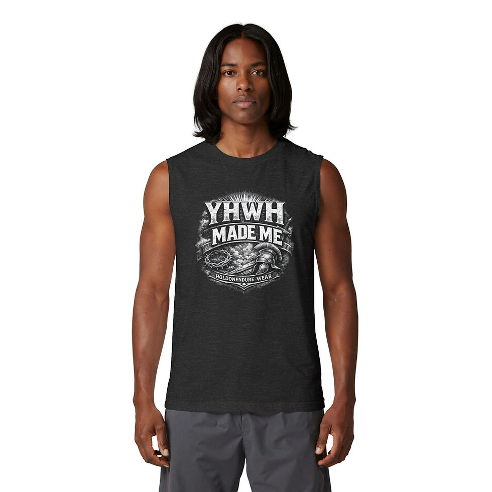 Miniature : YHWH Made Me Muscle Tank — Faith-Based Workout Sleeveless Tee