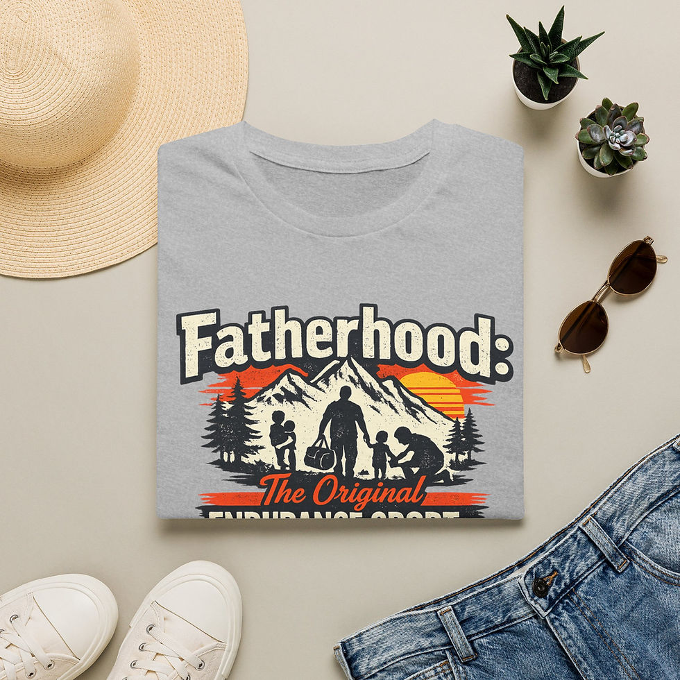 Miniature : Fatherhood The Original Endurance Sport T-Shirt | Dad Mountain Silhouette