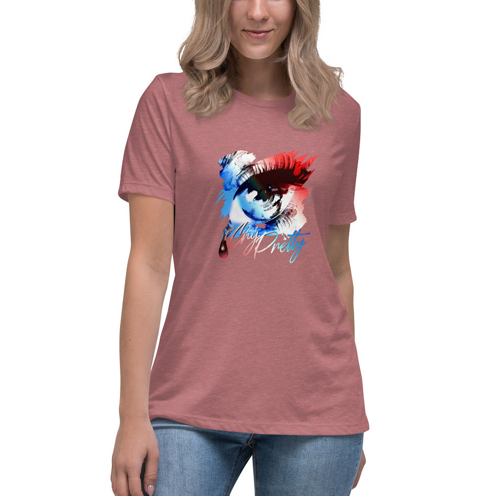 Thumbnail: Women's Relaxed T-Shirt-RED, WHITE, BLUE❤️