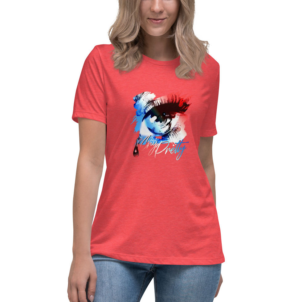 Thumbnail: Women's Relaxed T-Shirt-RED, WHITE, BLUE❤️