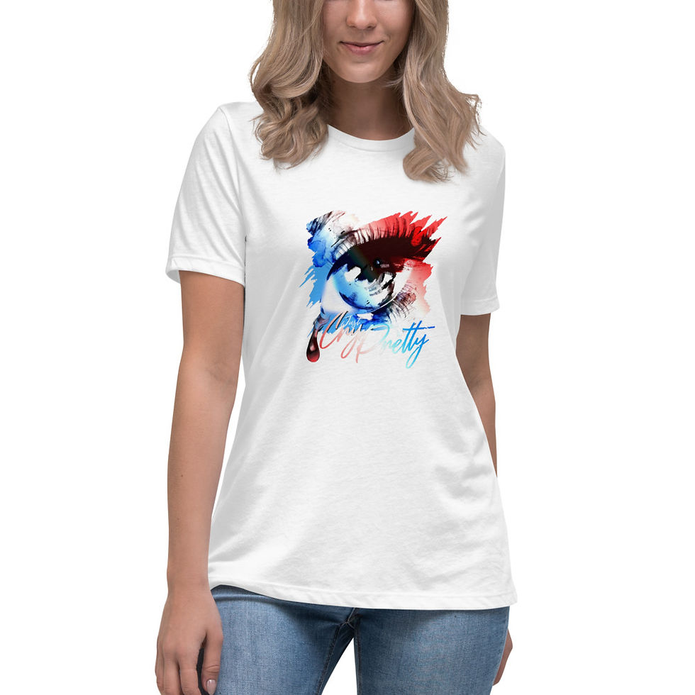 Thumbnail: Women's Relaxed T-Shirt-RED, WHITE, BLUE❤️