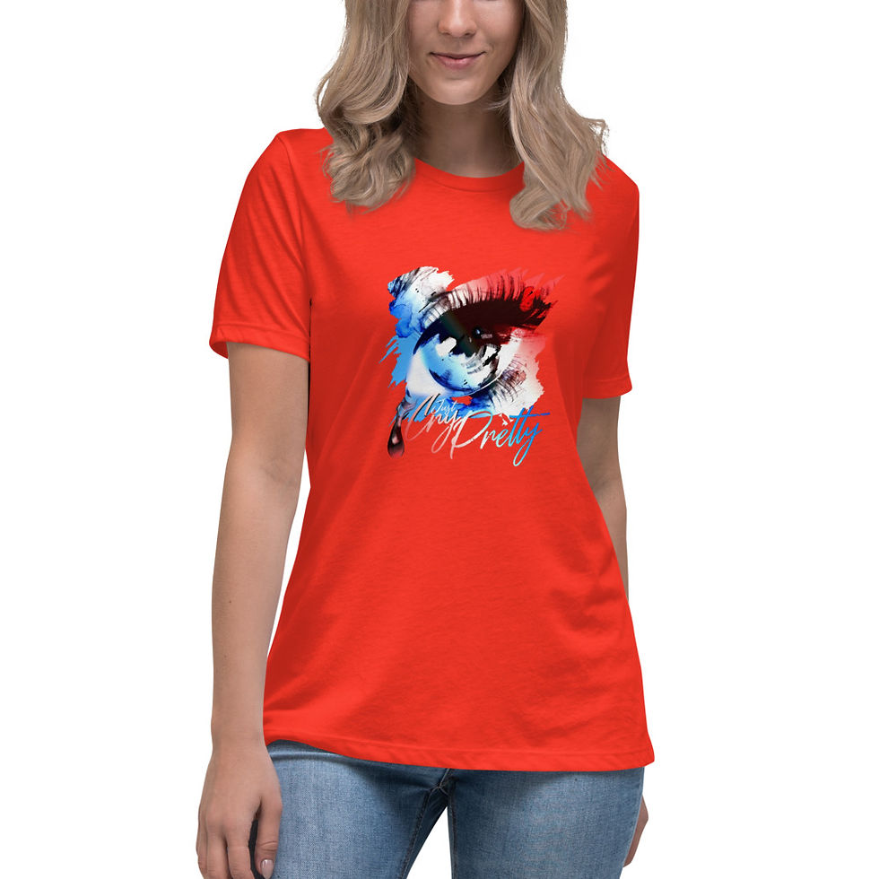 Thumbnail: Women's Relaxed T-Shirt-RED, WHITE, BLUE❤️