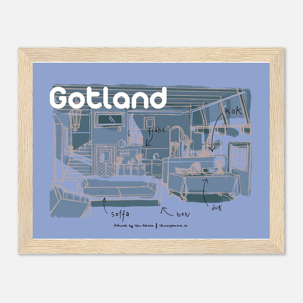 Miniatyrbild: Gotland V - konsttryck med träram