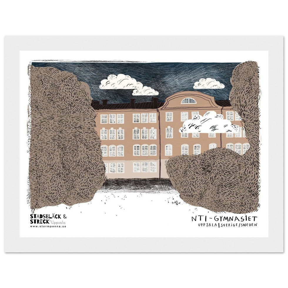 Miniatyrbild: NTI-gymnasiet i Uppsala - konsttryck med träram