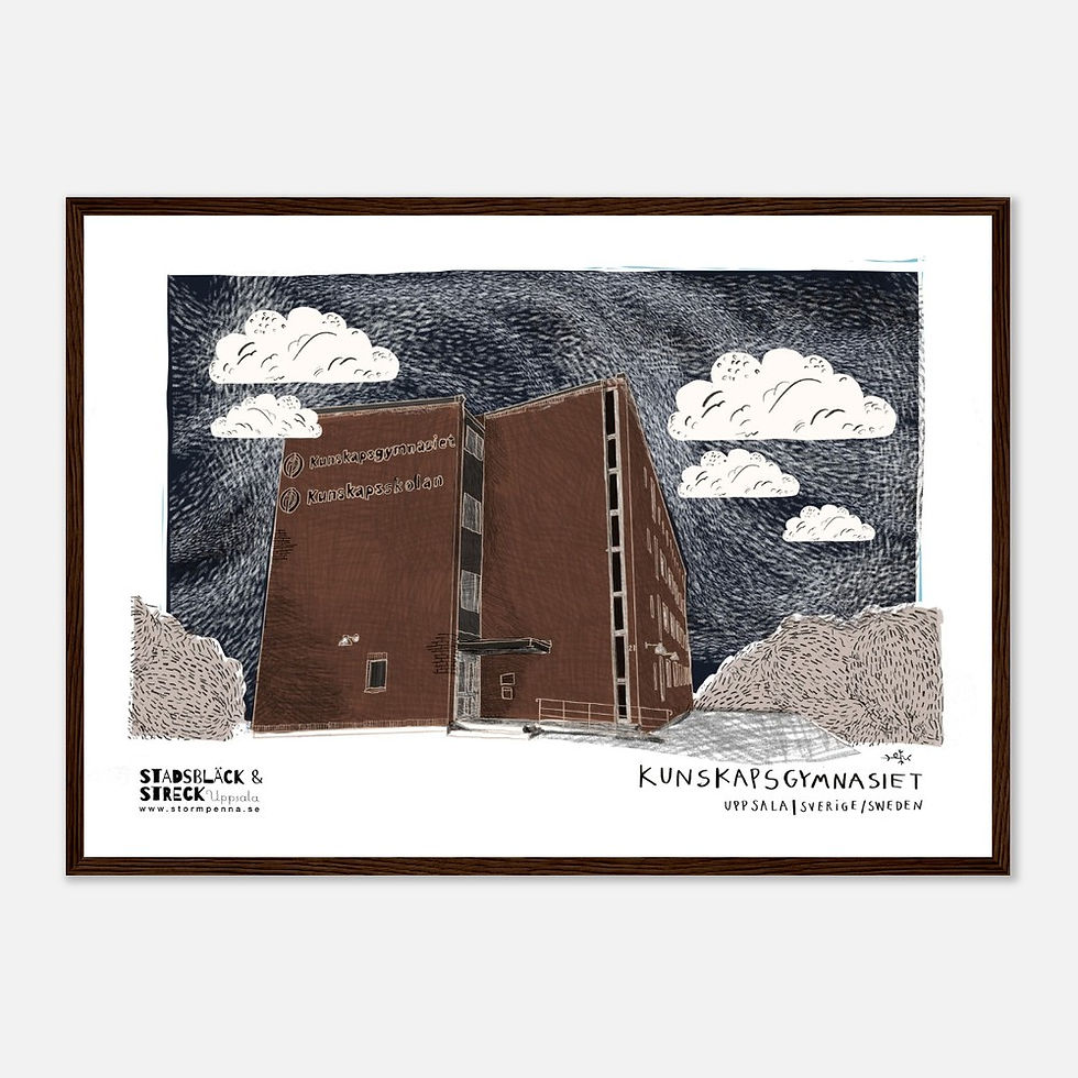 Miniatyrbild: Kunskapsgymnasiet i Uppsala - konsttryck med träram